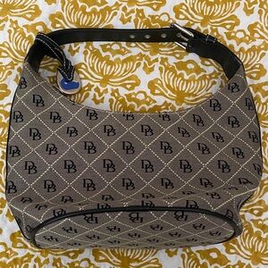 Dooney & Bourke Black and Brown Monogram Hobo Bag
